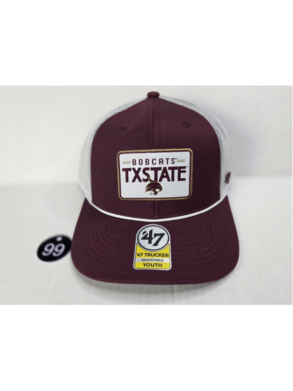 '47 Brand Texas State Bobcats YOUTH Trucker Snapback Cap Maroon White NWT #99